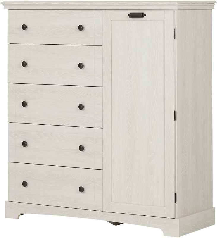 Photo 1 of ***BOX 2 OF 2 ONLY***  South Shore , Winter Oak Avilla 5-Drawer Dresser with Cabinet Door

