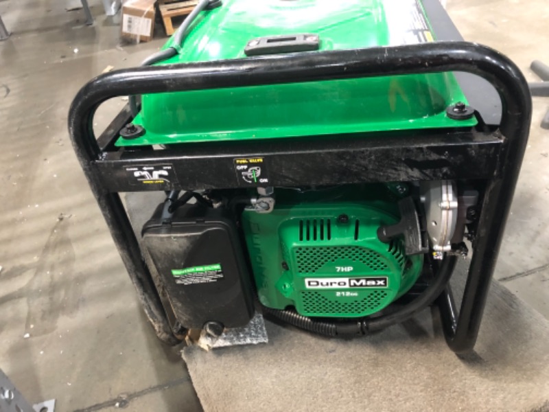 Photo 2 of **PARTS ONLY**
DuroMax XP4850EH Generator-4850 Watt Gas or Propane Powered-Electric Start-Camping & RV Ready, 50 State Approved Dual Fuel Portable Generator, Green
