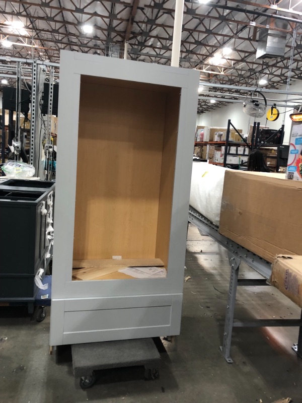 Photo 3 of **INCOMPLETE** 
Shaker Assembled 33x84x24 in. Double Oven Kitchen Cabinet in Dove Gray
