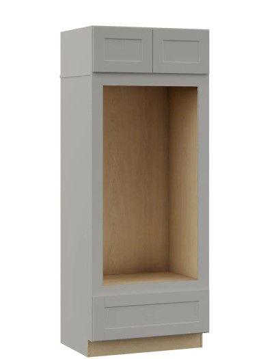 Photo 1 of **INCOMPLETE** 
Shaker Assembled 33x84x24 in. Double Oven Kitchen Cabinet in Dove Gray
