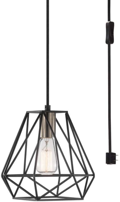 Photo 1 of Globe Electric Sansa 1 Dark Bronze Plug-in or Hardwire Pendant Lighting 60846
