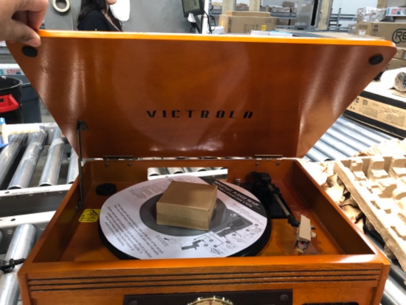 Photo 7 of **COLOR DIFFERENT FROM STOCK PHOTO**
Victrola 8-in-1 Bluetooth Record Player & Multimedia Center, Built-in Stereo Speakers - Turntable, Wireless Music Streaming, Real Wood 
