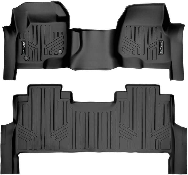 Photo 1 of **SLIGHTLY DIFFERENT FROM STOCK PHOTO**
SMARTLINER Custom Floor Mats 2 Row Liner Set Black Compatible, Super Duty Crew Cab with 1st Row Bench Seat
