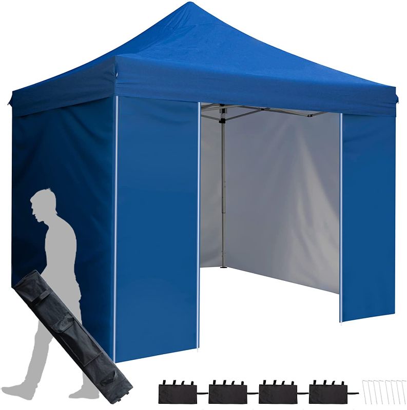 Photo 1 of **INCOMPLETE**
ASTEROUTDOOR 10' x 10' Pop Up Canopy with Sidewall-Waterproof, Commercial Quality 300 Denier with Rolling Storage Bag, Royal Blue
