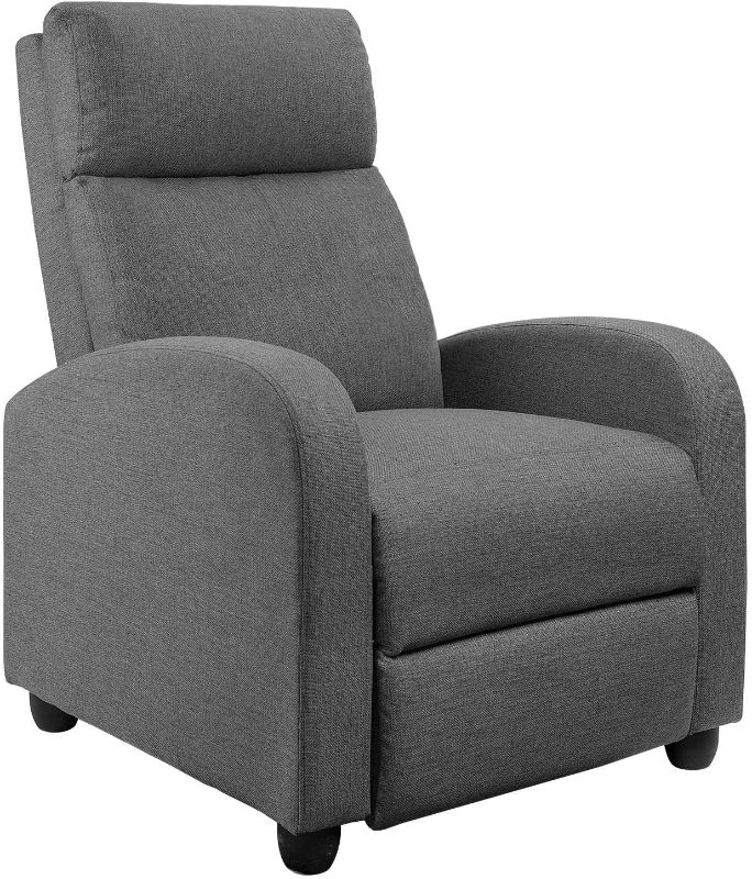 Photo 1 of **INCOMPLETE**
Recliner Chair Adjustable Home Theater Single Fabric Recliner Sofa Furniture with Thick Seat Cushion and Backrest Modern Living Room Recliners (Grey)
