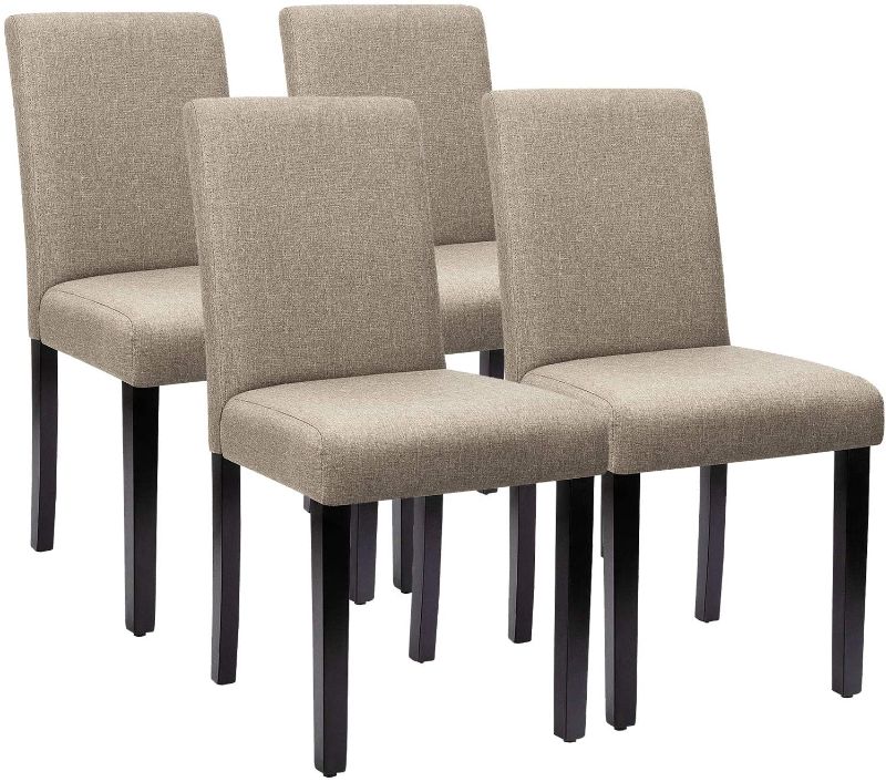 Photo 1 of **DIFFERENT FROM STOCK PHOTO**
 Dining Chairs With Solid Wood Legs Set of 4 (Beige)
