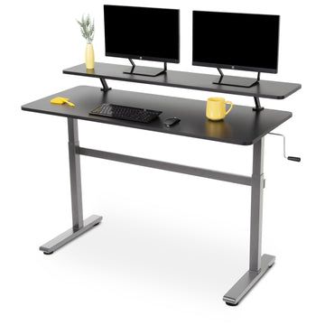 Photo 1 of Tranzendesk 55” Side Crank Standing Desk - Black/Silver