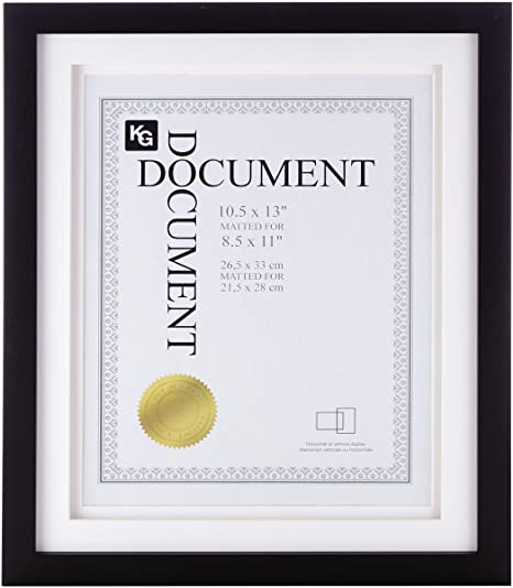 Photo 1 of  KG Morgan Double Mat 10.5 13-Inch, Black Document Picture Frame, 10.5x13
