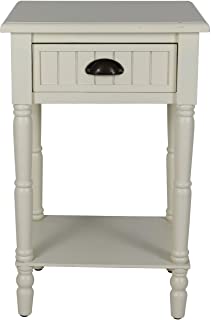 Photo 1 of (DAMAGED CORNER) 
Décor Therapy Bailey Bead board 1-Drawer Accent Table, 14x17x26.5, Antique White