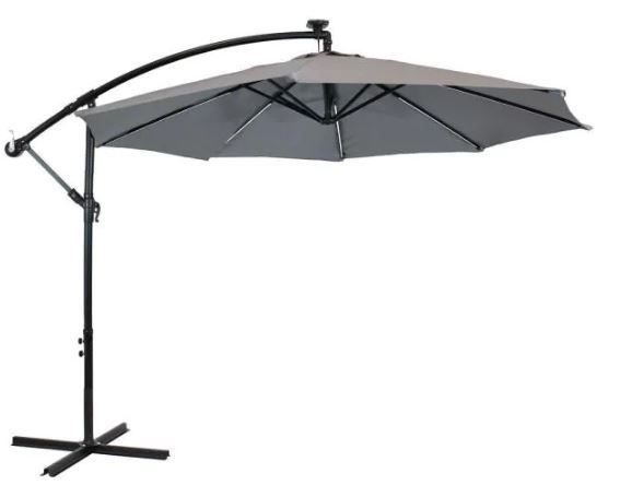 Photo 1 of 9.5 ft. Offset Cantilever Patio Umbrella in Smoke
