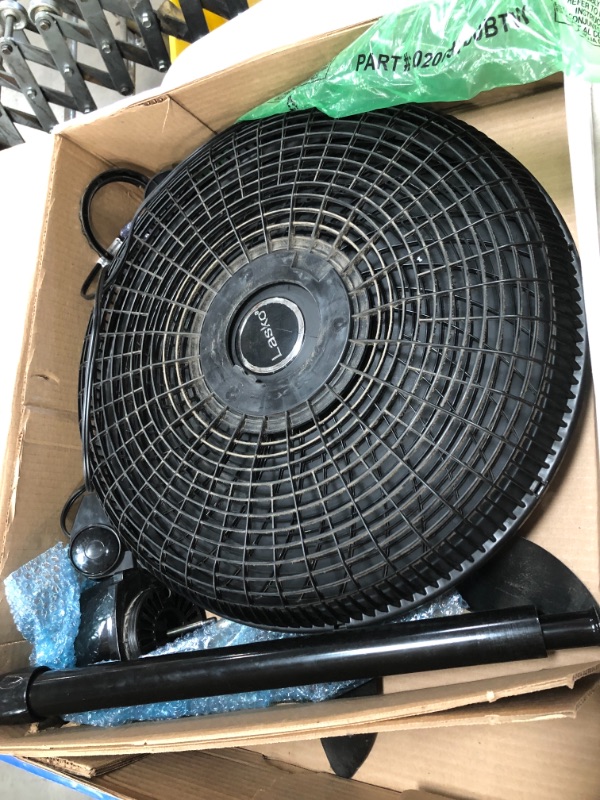 Photo 2 of (PARTS ONLY SALE) Lasko Cyclone Adjustable-Height 18 in. 3 Speed Black Oscillating Pedestal Fan