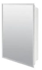 Photo 1 of 16 in. W x 20 in. H X 4 in. D Recessed or Surface Mount Frameless Beveled Bathroom Medicine Cabinet
