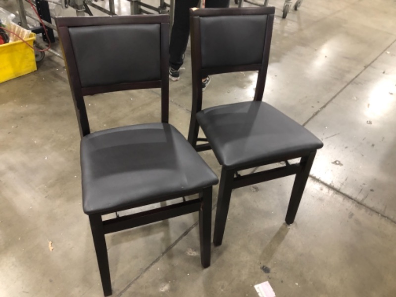 Photo 4 of (BROKEN LEG; TORN MATERIAL; SCRATCHES) 
Linon Keira Pad Folding Chair, Set of 2

