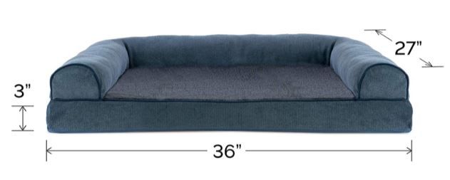 Photo 1 of *USED*
Furhaven Orthopedic Pet Bed for Dogs and Cats - Sofa-Style Sherpa and Chenille Couch Dog Bed with Removable Washable Cover, Orion Blue, Large
