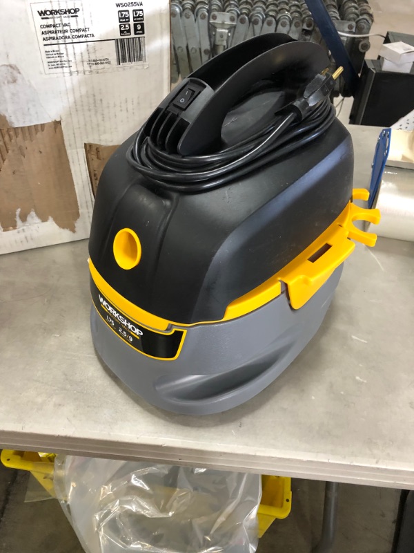 Photo 2 of *USED*
WORKSHOP Wet/Dry Vacs Vacuum WS0255VA Compact, Portable Wet/Dry Vacuum Cleaner, 2.5-Gallon Small Shop Vacuum Cleaner, 1.75 Peak HP Portable Vacuum
