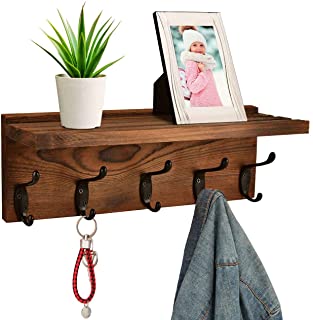 Photo 1 of  Coat Rack with Shelf, Wall Mounted Rustic Wooden Coat Hooks, Farmhouse