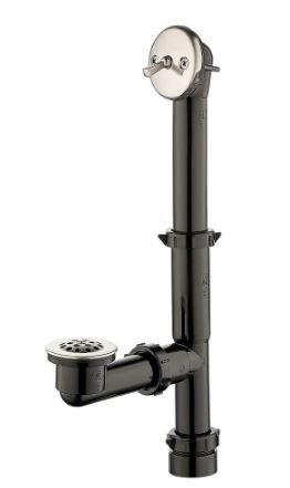 Photo 1 of Everbilt Trip Lever 1-1/2 in. Black Poly Pipe Bath Waste and Overflow Drain in Brushed Nickel