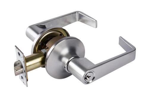 Photo 1 of *MISSING keys and other components, knobs ONLY*
Universal Hardware Commercial 2-3/4 in. Satin Chrome Standard Duty Keyed Entry Door Lever