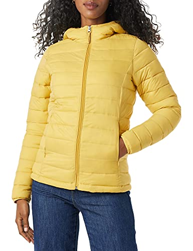 Photo 1 of Amazon Essentials Women's Lightweight Water-Resistant Packable Hooded Puffer Jacket, Dark Yellow, Large