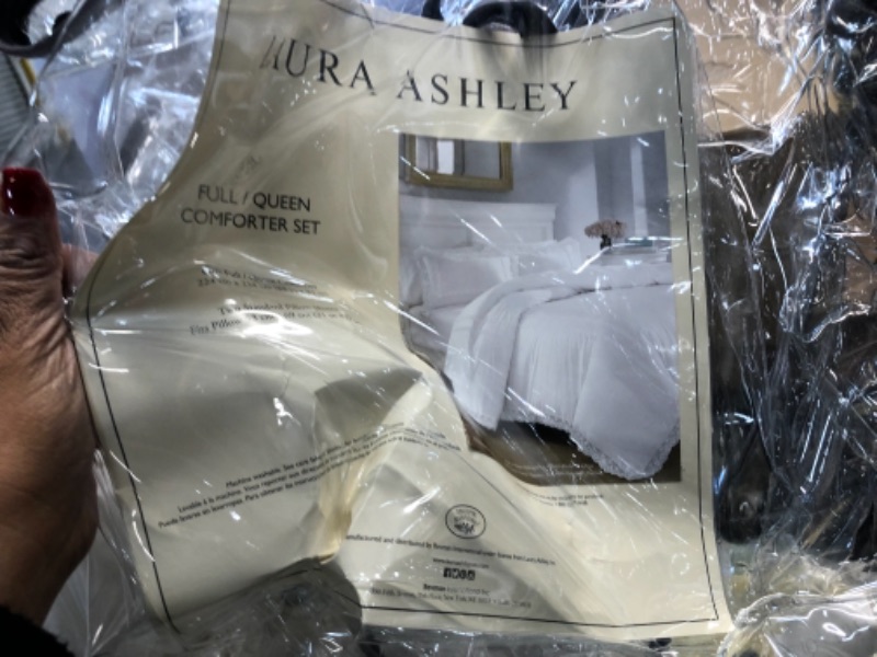 Photo 2 of Laura Ashley Annabella Full/Queen Comforter Set White