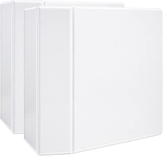 Photo 1 of 2 Amazon Basics Heavy-Duty 3 Ring Binder, Customizable View Binder with 5 Inch D-Ring, One -Touch Slant Ring,