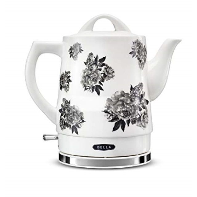 Photo 1 of Bella Stylish 1.5 Liter 1350 Watt Ceramic Cordless Electric Kettle, Black Floral
