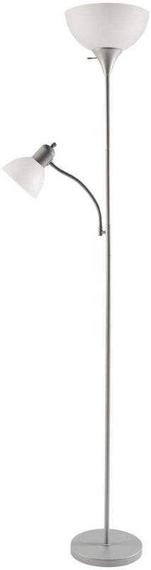 Photo 1 of *MISSING a shade and light bulbs* 
Hampton Bay 71.5 in. Silver Mother/Daughter Floor Lamp
