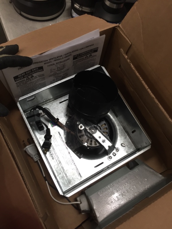 Photo 1 of *MISSING grille and lens*
Broan-NuTone 80 CFM Ceiling Bathroom Exhaust Fan with Light