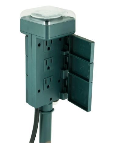 Photo 1 of *NOT EXACT stock picture, use for reference* 
Power Gear Outdoor Yard Stake Mechanical Timer with 6-Grounded Outlets in Green