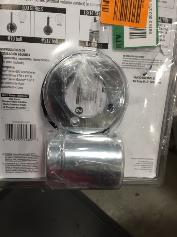 Photo 3 of *MISSING curved knob*
DANCO 1-Handle Valve Trim Kit in Chrome for Delta Tub/Shower Faucets (Valve Not Included)