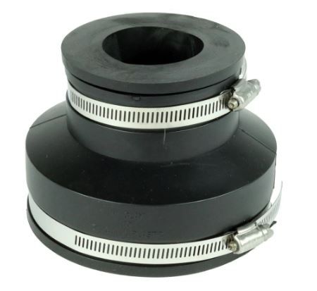 Photo 1 of 4 in. Clay x 3 in. DWV Flexible PVC Coupling, 2 pk
