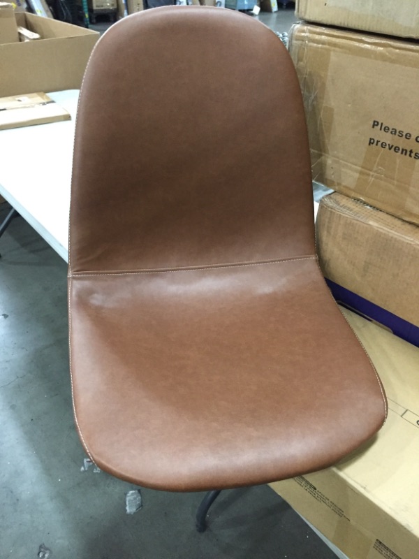 Photo 2 of *MISSING hardware* 
GreenForest Dining Chairs Set of 4, Washable PU Leather Dining Chair Cushion Upholstered Seat Kitchen Room Side Chair with Metal Legs for Living Room, Camel Brown
