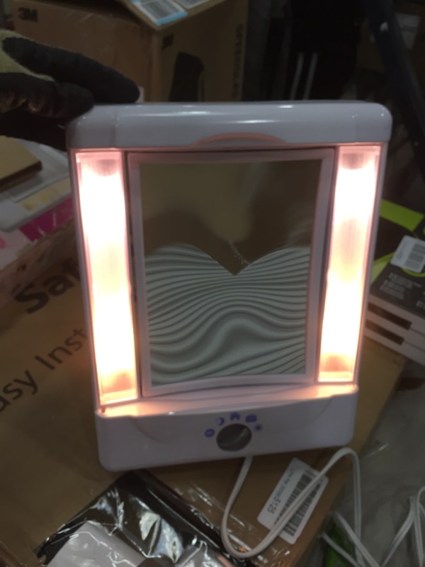 Photo 1 of *NOT EXACT stock picture, use for reference* 
Conair Two-Sided Lighted Makeup Mirror with 4 Light Settings; 1x/5x Magnification; White
