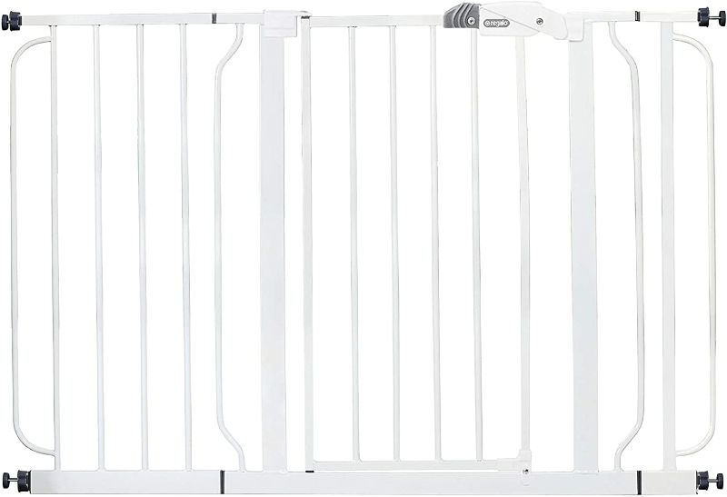 Photo 1 of Regalo Easy Step Extra Wide Dog Gate, 49-in, White, 29-49 inches wide. Stands 30 inches tall
