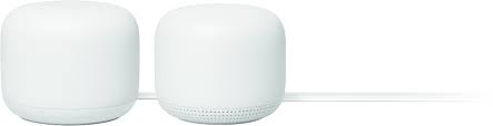 Photo 1 of Nest Wifi - Mesh Router (AC2200) and 1 point with Google Assistant - 2 pack - Snow
