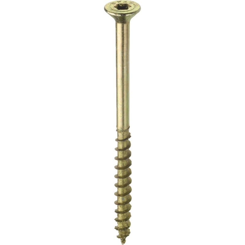 Photo 1 of #8 X 1-1/4 in. Star Drive Flat Head Screw in Yellow Zinc (240 per Box)