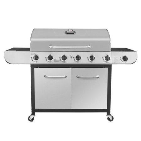 Photo 1 of 6-Burner Propane Gas Grill in Stainless Steel with Sear Burner
