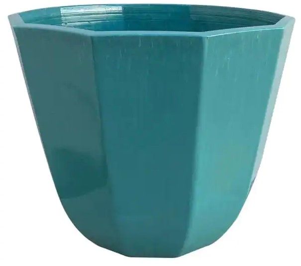 Photo 1 of 16 in. Alessi Plastic Planter, Aqua
