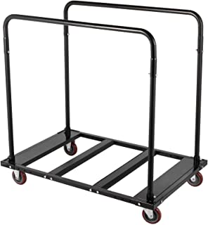 Photo 1 of **parts only** Happybuy Folding Table Cart Black Table Rack for 60" Round Tables Heavy Duty Table Trolley Black Desk Trolley Steel Frame Rolling Casters Party Event Hotel Furniture 10 Table Capacity
