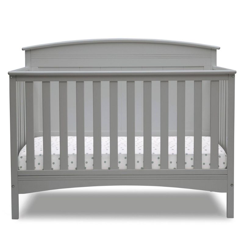 Photo 1 of Delta Children Archer 6-in-1 Contemporary Wood Convertible Crib in Gray