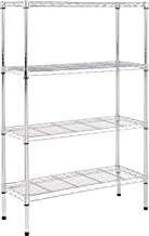 Photo 1 of Amazon Basics 4-Shelf Adjustable, Heavy Duty Storage Shelving Unit (350 lbs loading capacity per shelf), Steel Organizer Wire Rack, Chrome (36L x 14W x 54H)

