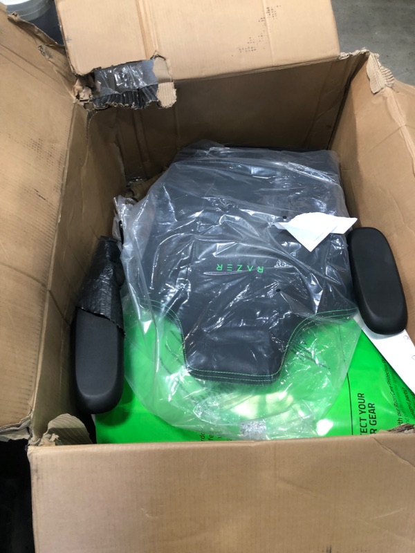 Photo 3 of **parts only** Razer Iskur Gaming Chair: Ergonomic Lumbar Support System - Multi-Layered Synthetic Leather - High Density Foam Cushions - Engineered to Carry - Memory Foam Head Cushion - Black/Green
