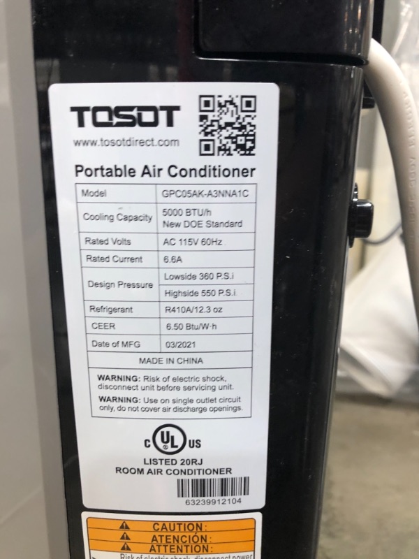 Photo 2 of 8,000 BTU Portable Air Conditioner Quiet, Remote Control, Built-In Dehumidifier, Fan-Cool Rooms Up to 300 sq. ft., Black
**BLOWS ICE COLD**LEAKS WATER**