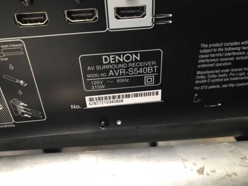 Photo 3 of Denon 5.2 Channel 4K Ultra HD AV Receiver-AVR-S540BT