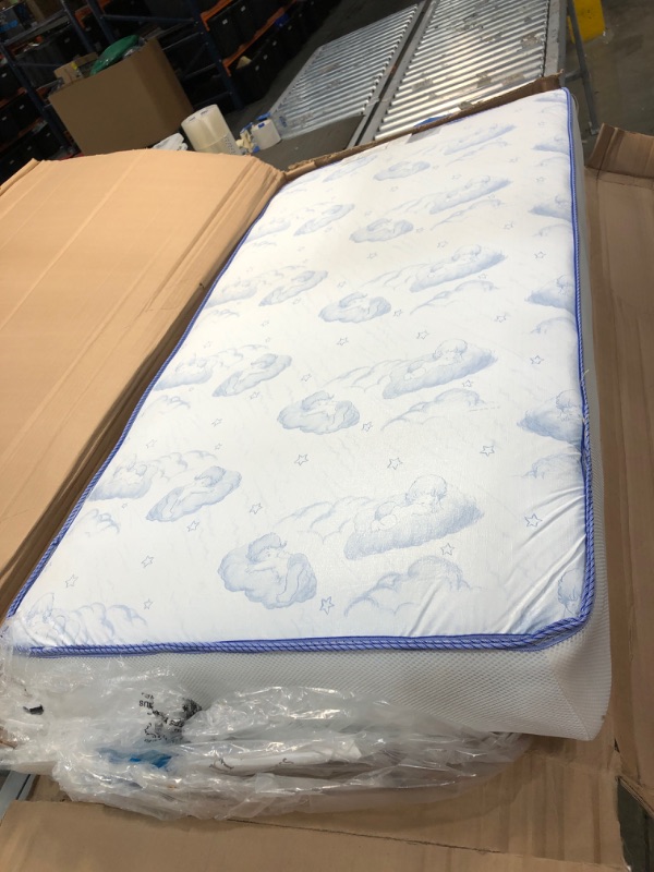 Photo 2 of Dream on Me 2-in-1 Breathable Sweet Dreams 6” 88 Coil Spring Crib and Toddler Bed Mattress
