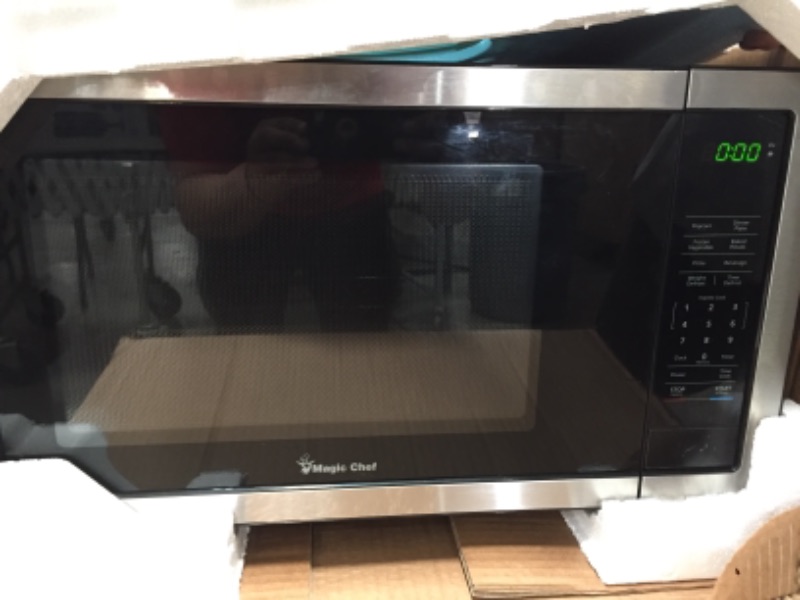 Photo 2 of 1.1 cu. ft. Countertop Microwave in Stainless Steel with Gray Cavity
