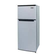 Photo 1 of 4.5 cu. ft. 2 Door Mini Fridge in Stainless Look with Freezer
