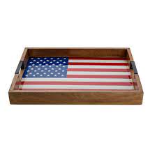 Photo 1 of 18 in. Rectangle American Flag Lazy Susan
