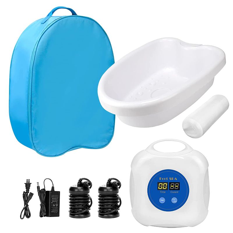 Photo 1 of 2021 Upgrade Ionic Foot Bath Detox Machine - Ionic Detox Foot Bath, Foot Detox Machine, Touch ON/OFF, LCD & Timer for Home Use Beauty Salon (2 Arrays,100 Liners,1 Blue Bag)

