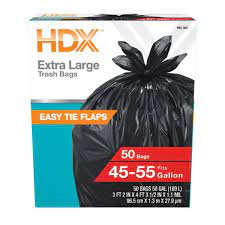 Photo 1 of 50 Gallon Wave Cut Extra Large Trash Bags (50-Count)
